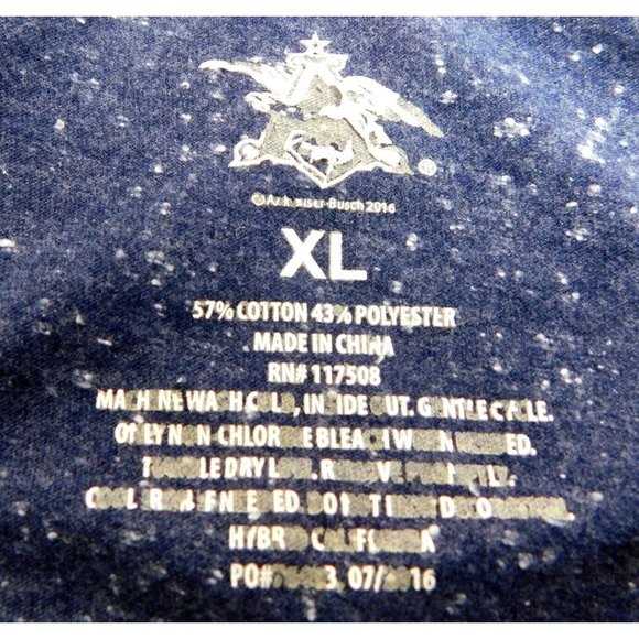 Anheuser Busch Budweiser in Bottles Men's Jersey Shirt XL Blue Gray - Picture 7 of 7